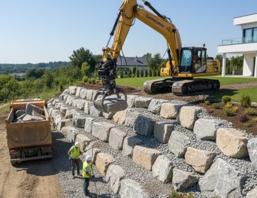Travaux d’enrochement : sécuriser un terrain en pente efficacement