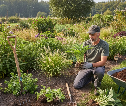 Division des touffes : multiplier les plantes lors de l’entretien massifs